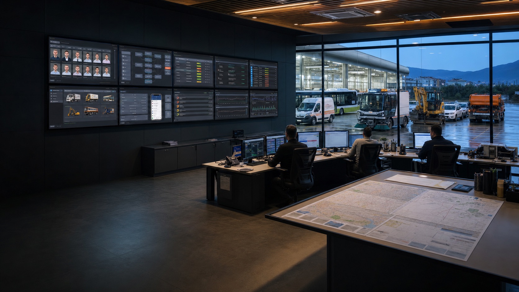 Araç bakım operasyon merkezinde filo yönetimi